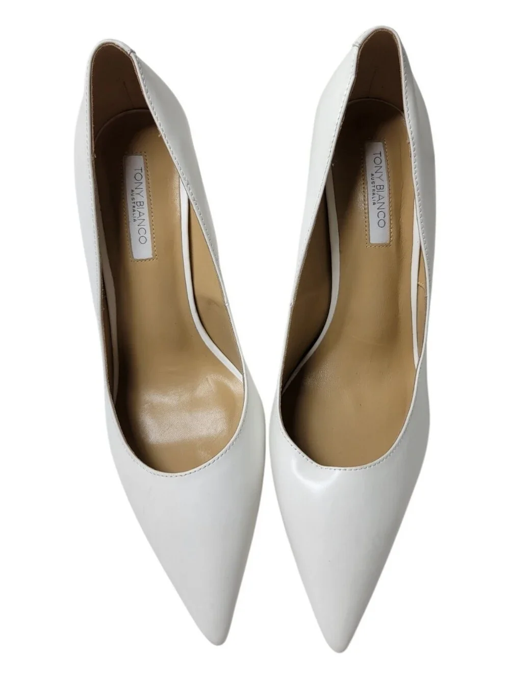 Tony Bianco Anja Milk Capretto Pointed Stiletto Shoes Size 9